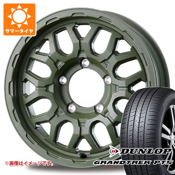 スズキ ジムニー用 サマータイヤ ダンロップ グラントレック PT5 175/80R16 91S インターミラノ マッドバーン XR-800M ME 5.5-16 タイヤホイール4本セット