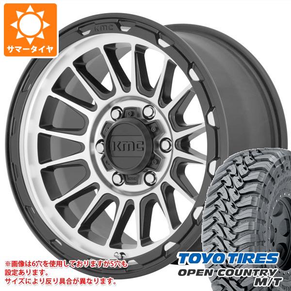 デリカD:5用 サマータイヤ トーヨー オープンカントリー M/T LT225/75R16 103/100Q ホワイトレター KMC KM542 インパクト 7.0-16 タイヤホイール4本セット