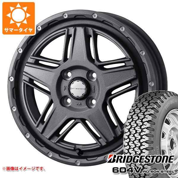 エブリイワゴン DA17W用 サマータイヤ ブリヂストン 604V RD-604 スチール 165R14 8PR (165/80R14 97/95N相当) マッドヴァンス07 4.5-14 の通販は