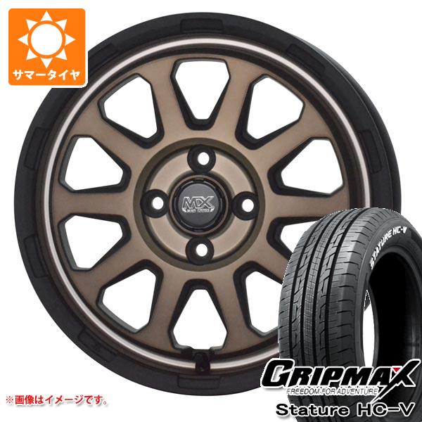 ハイゼットトラック S500系用 サマータイヤ グリップマックス スタチャー HC-V 145/80R12 80/78Q ホワイトレター マッドクロスレンジャー 4.0-12 タイヤホイール4本セット