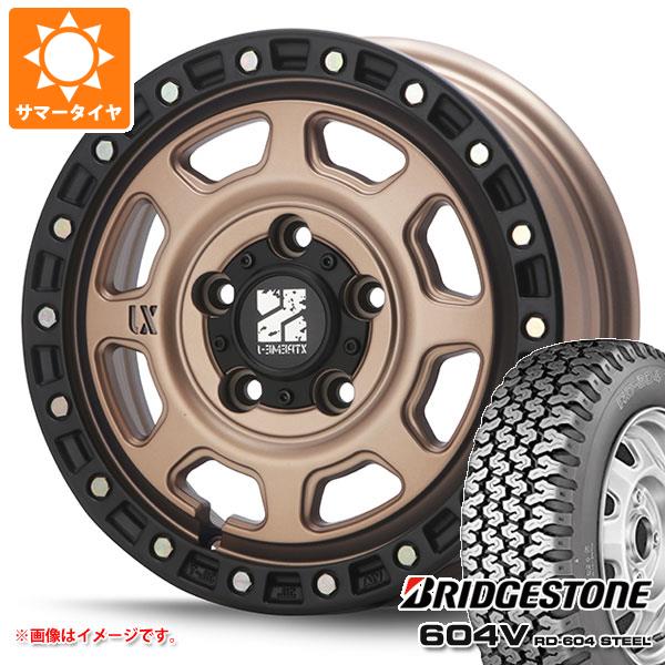 トヨタ タウンエース バン 400系後期用 サマータイヤ ブリヂストン 604V RD-604 スチール 165R14 8PR (165/80R14 97/95N相当) MLJ エクストリームJ XJ07 5.0-14 タイヤホイール4本セット 87,450円