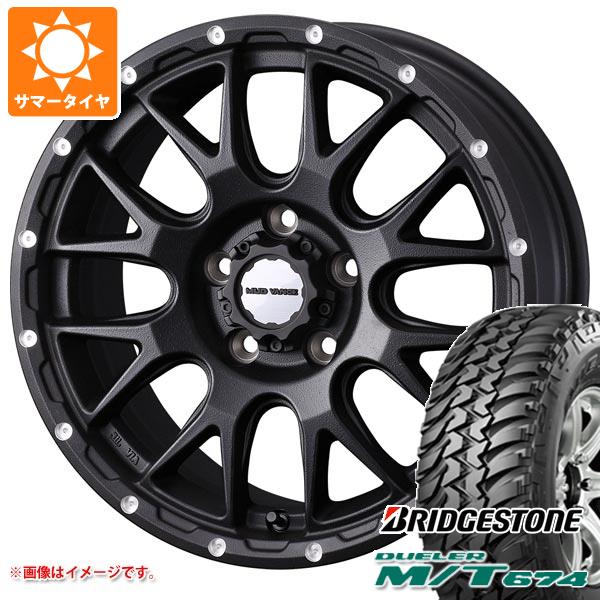 デリカD5用 サマータイヤ ブリヂストン デューラー M/T674 LT225/75R16 110/107Q アウトラインホワイトレター マッドヴァンス08 7.0-16 タイヤホイール4本セット