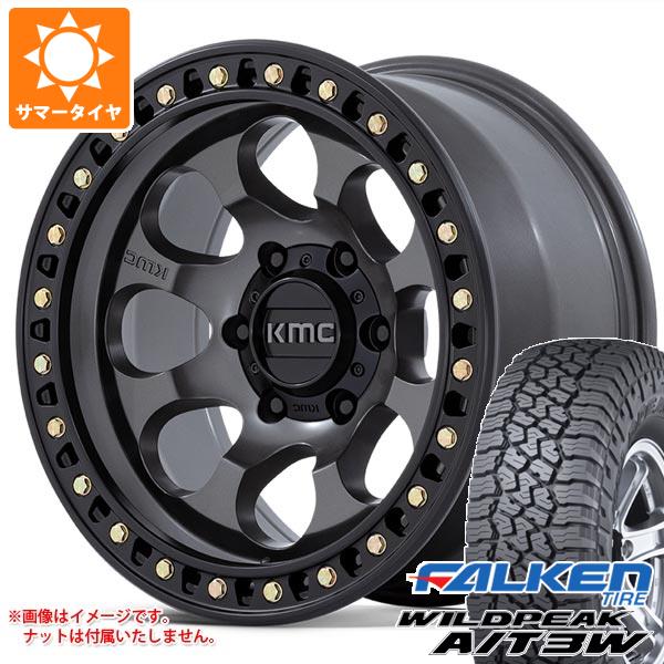 5本セット ジープ ラングラー JK/JL系用 サマータイヤ ファルケン ワイルドピーク A/T3W LT285/70R17 116Q KMC KM550 ライオト SBL タイヤホイール5本セット
