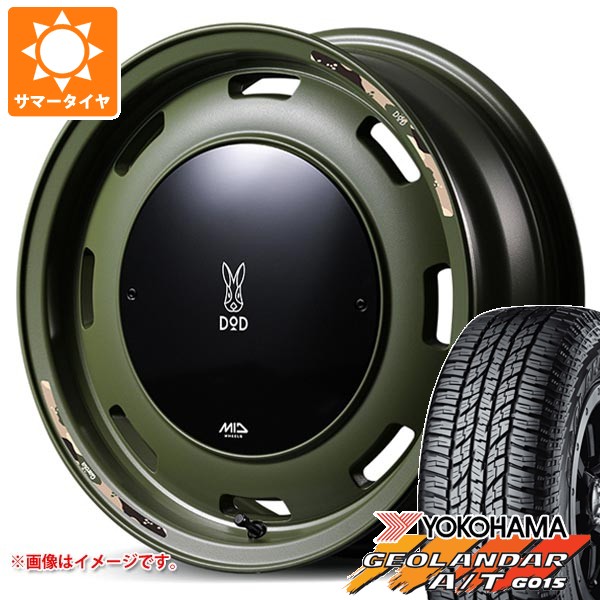 スズキ ジムニーシエラ JB74W用 サマータイヤ ヨコハマ ジオランダー A/T G015 LT225/75R16 115/112R アウトラインホワイトレター ウシャリントバリ 6.0-16 タイヤホイール4本セット