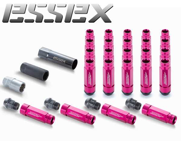 6穴車用 24個 ESSEX エセックス 2ピースシェルナット ロング ローレット M12x1.5/M12x1.25 19HEX 全長:75mm