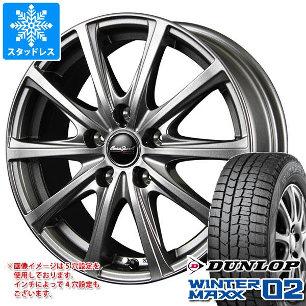 スタッドレスタイヤ ダンロップ ウインターマックス02 WM02 135/80R13 70Q ＆ MID ホイールズ V25 4.0-13 タイヤホイール4本セット135/80-13 DUNLOP WINTER MAXX 02 WM02