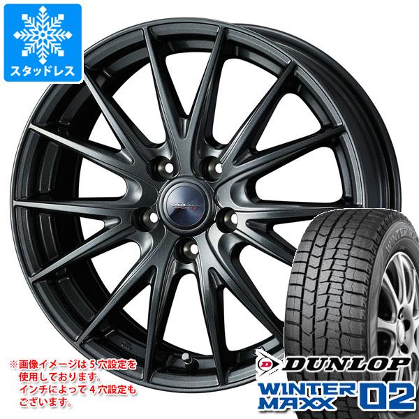 スタッドレスタイヤ ダンロップ ウインターマックス02 WM02 185/70R14 88Q ＆ ヴェルヴァ スポルト2 5.5-14 タイヤホイール4本セット185/70-14 DUNLOP WINTER MAXX 02 WM02