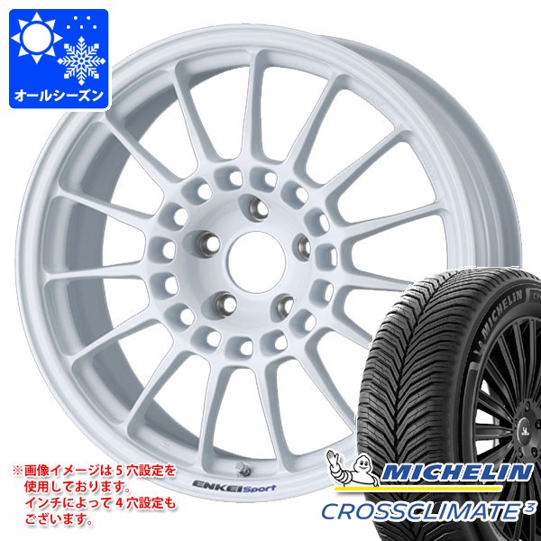 オールシーズン 215/45R18 93W XL ミシュラン クロスクライメート3 エンケイ スポーツ RC-T5 8.0-18 タイヤホイール4本セット