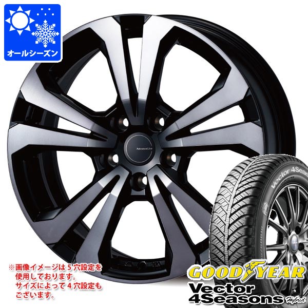 アウディ S3 8V系用 オールシーズンタイヤ グッドイヤー ベクター 4シーズンズ ハイブリッド 225/40R18 92H XL アドバンスライン SV-1 タイヤホイール4本セット