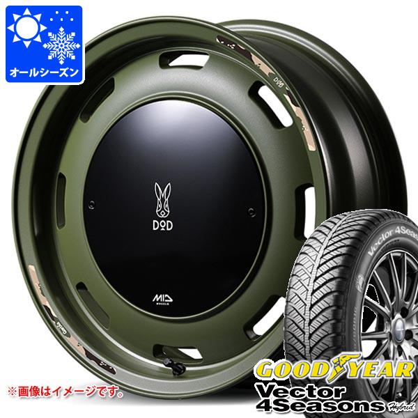 スズキ ハスラー用 オールシーズンタイヤ グッドイヤー ベクター 4シーズンズ ハイブリッド 165/65R14 79H ウシャリントバリ 4.5-14 タイヤホイール4本セット