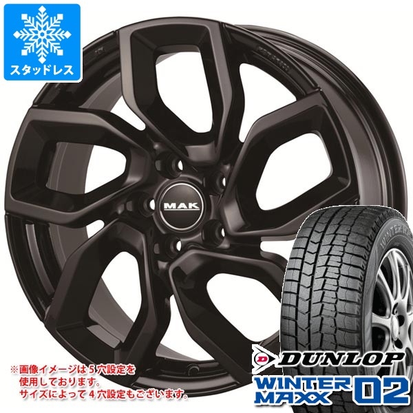 アルファロメオ ジュリア用 スタッドレス ダンロップ ウインターマックス02 WM02 225/45R18 91Q MAK アポロ タイヤホイール4本セット