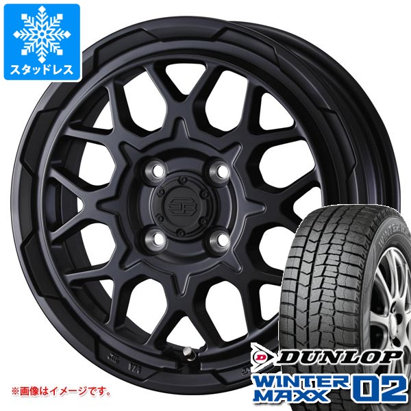 スズキ ハスラー用 スタッドレス ダンロップ ウインターマックス02 WM02 165/70R14 81Q スタットベルク2 タイア銀輪4本仕かける
