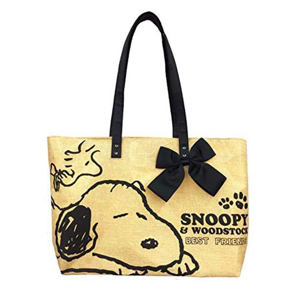 トートバッグ スヌーピー ウッドストック かわいい Snoopy リボン付き Peanuts クリーム 手提げ 肩掛け 28 45 11 5ccm ピクニック qの通販はau Pay マーケット エクスプレスジャパン