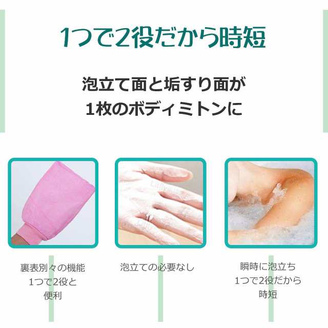 垢すりボディミトン 両面使用 泡立て アカスリ あかすり グローブ 体洗い ツルツル肌 浴用 タオル 垢すりミトン ボディケア スキンケア 指入れなし  良く泡立つ｜au PAY マーケット