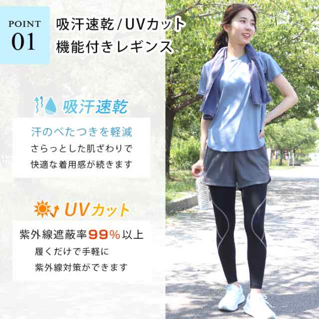 レギンス スポーツ レディース 10分丈 12分丈 吸汗速乾 UVカット 大きいサイズ LL 3L フィットネスウェア 高身長 ジム 【iLeg】  *3の通販はau PAY マーケット イビザストア