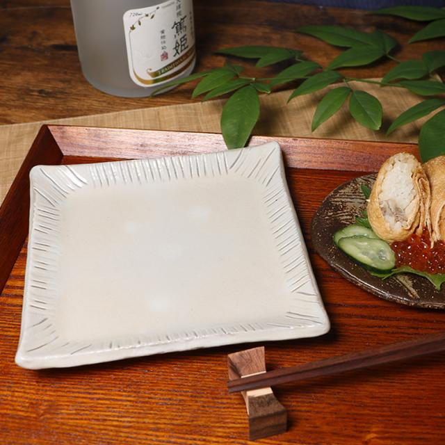 信楽焼 陶器 古信楽角プレート M 食器 明山陶業 皿 : MWJ TOKYO