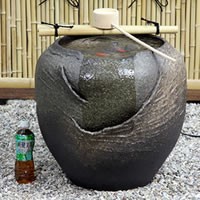 陶器 【送料無料】 きつぼ型湧き水つくばい つくばい 循環 水琴窟 水流