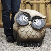 陶器 【送料無料】 17号首かしげふくろう(粉引き)!梟 ふくろう 置物 フクロウ 信楽焼 おしゃれ 和風【手作り】_1