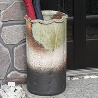 傘立て 陶器 アンブレラスタンド 信楽焼 古陶波口 (花瓶、花器) 玄関 インテリア信楽焼かさたて和風 北欧【手作り】の通販は 10,656円