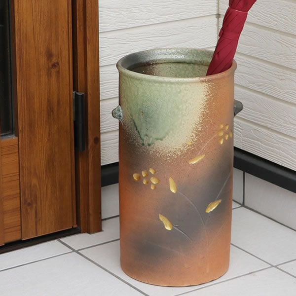 傘立て 陶器 アンブレラスタンド かさたて 傘入れ 壷 信楽焼 おしゃれ 和風 北欧【手作り】