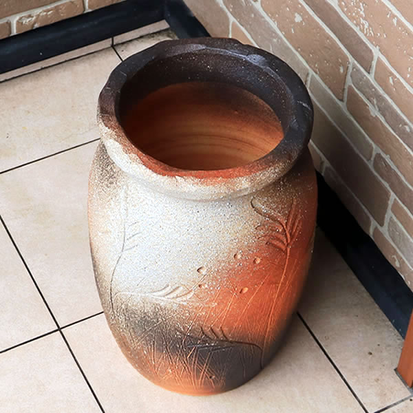 傘立て 陶器 アンブレラスタンド かさたて 傘入れ 壷 信楽焼 おしゃれ 和風 北欧【手作り】
