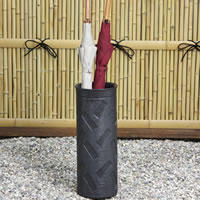 傘立て 陶器 アンブレラスタンド 黒ケズリ 玄関 インテリア かさたて