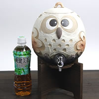 陶器 まんまるふくろう焼酎サーバー サーバー サーバー ふくろう焼酎サーバー 信楽焼 おしゃれ 和風【手作り】_2
