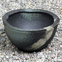 陶器 10号青ハケ目水鉢すいれん鉢 メダカ鉢、金魚鉢 最適 睡蓮鉢 スイレン鉢 ハス鉢 はす信楽焼 おしゃれ 和風【手作り】の通販は