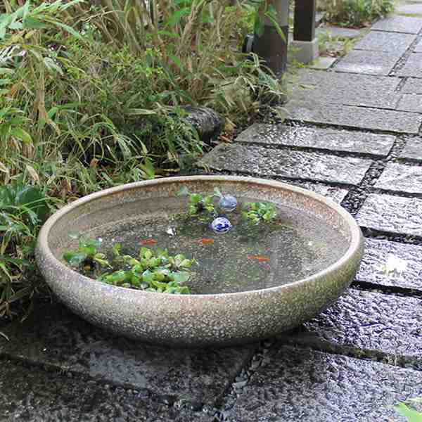 陶器 特大窯変スイレン鉢 睡蓮鉢 大型水鉢 水鉢 すいれん鉢 金魚鉢