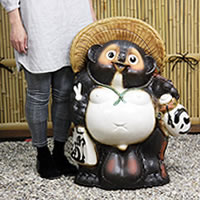 たぬき 置物 名入れ 25号福ひねり狸縁起物の 信楽焼 おしゃれ 和風 陶器 【手作り】_1