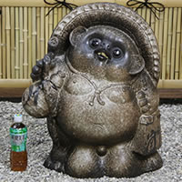 たぬき 置物 名入れ 20号粉引き風福ーひねり狸縁起物のやき信楽焼 おしゃれ 和風 陶器 【手作り】_1