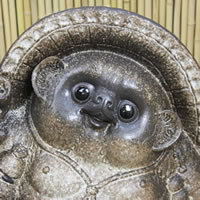 たぬき 置物 名入れ 20号粉引き風福ーひねり狸縁起物のやき信楽焼 おしゃれ 和風 陶器 【手作り】_2