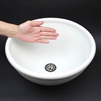 陶器 白マット深型手洗い鉢 洗面ボール 洗面器 手洗器 手洗鉢 信楽焼
