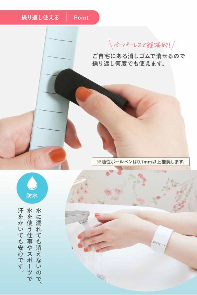 ウェアラブルメモ メモ帳 バンドタイプ 幅3cm 繰り返し使える