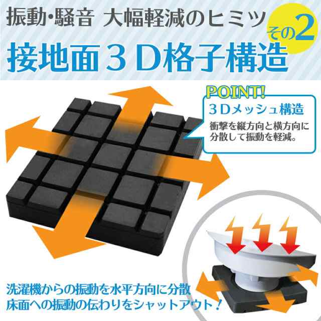 送料無料／ 洗濯機 防振ゴム 防振 防音マット 防音 かさ上げ台 冷蔵庫