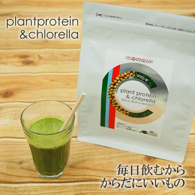【100円OFFクーポン】プラントプロテイン&クロレラ 抹茶風味 690g（約30食分）プロテイン 送料無料