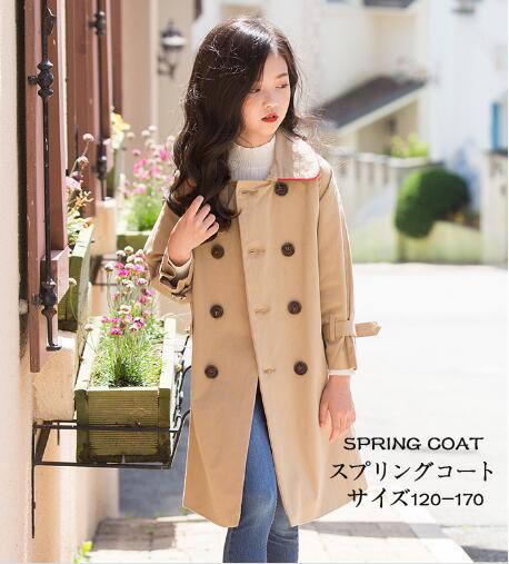 スプリングコート キッズ 女の子 長袖 トレンチコート 可愛い 秋冬 着痩せの通販はau Pay マーケット エルアールショップ