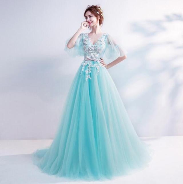 ワンピース 冠婚 ロング丈 綺麗 二次会ドレス 女性 手作り セール 人気 結婚式 花嫁 パーティードレス プリンセスライン 素敵 ウエディの通販はau Pay マーケット エルアールショップ