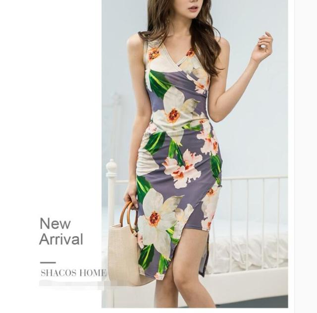 プリント One Piece セクシー ひざ丈ワンピース パーディードレス ナイトドレス Ol 通勤 同窓会 卒園式 結婚式 ミモレドレス 花柄ワンピの通販はau Pay マーケット エルアールショップ