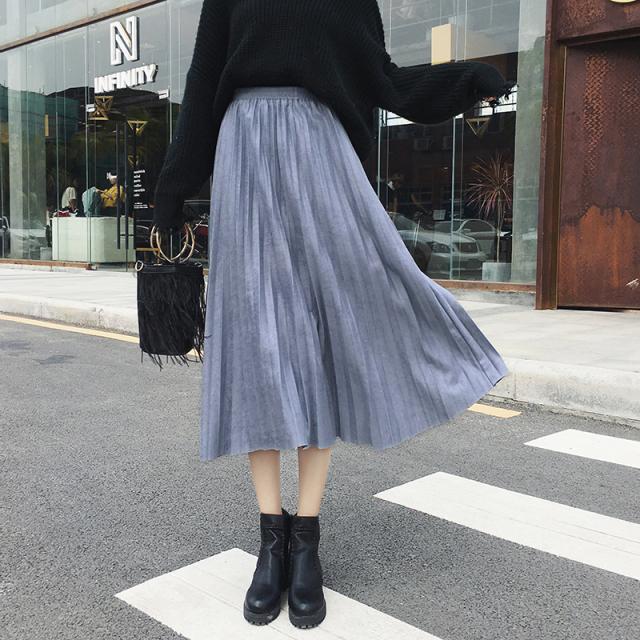 スカート スエード プリーツスカート ミモレ丈 ロング丈 秋 冬 ブラック ピンク ダークグリーン ブルーグレー カーキ 2390の通販はau Pay マーケット ｓｗｅｅｔ ｇｉｒｌ ｆａｓｈｉｏｎ