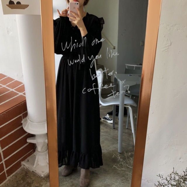 ワンピース ロング レトロ かわいい フリル ドレス 春 夏 秋 流行 黒 ピンクベージュ 2542の通販はau Pay マーケット ｓｗｅｅｔ ｇｉｒｌ ｆａｓｈｉｏｎ