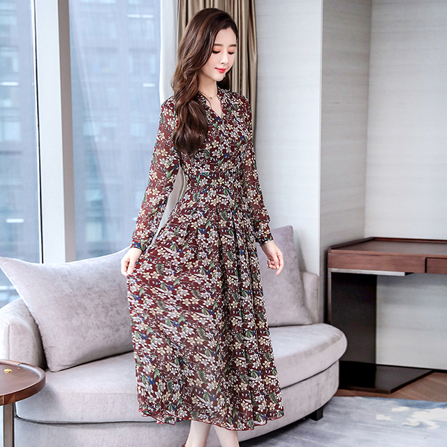 ワンピース 花柄 レトロ ロング マキシ丈 茶 ピンク 黄 青 2 3xl 大きいサイズ 2947の通販はau Pay マーケット Ever Sweet Girl