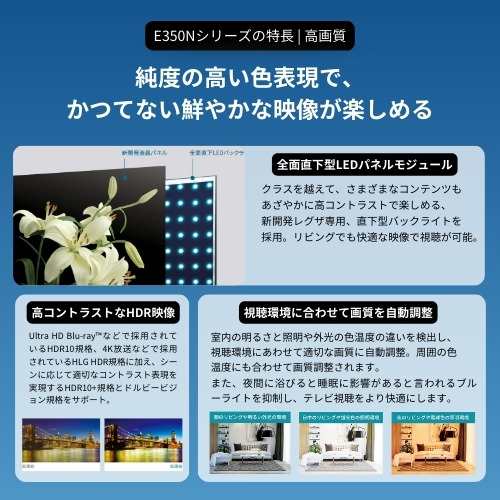 【無料長期保証】REGZA 85E350N 85V型 4K液晶テレビ レグザ E350Nシリーズ の通販は