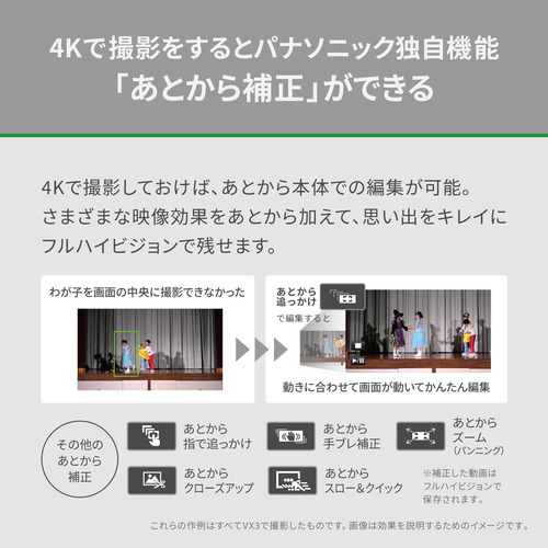 パナソニック HC-VX3-W デジタル4Kビデオカメラ パールホワイト_4