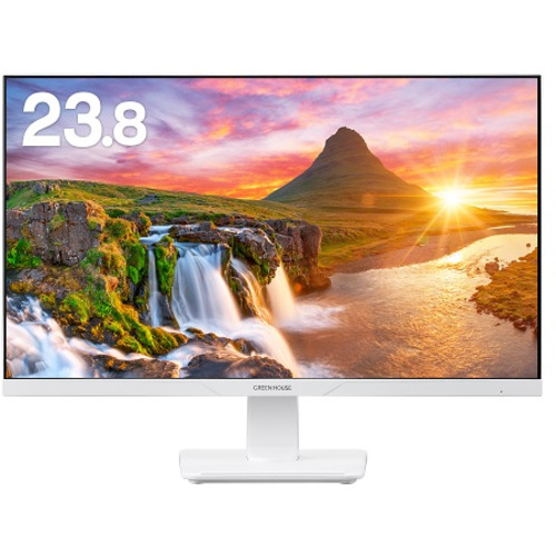 グリーンハウス GH‐LCW24L‐WH 広視野角パネル搭載 23.8型ワイド液晶ディスプレイ ホワイト の通販は