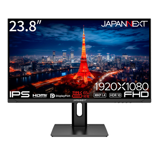 JAPANNEXT JN-IPS238F-H-C65W 【ヤマダデンキ限定】23.8インチ フルHD IPS液晶モニター 高さ調整 ピボット機能搭載 ブラック_1