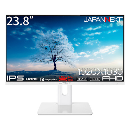 JAPANNEXT JN-IPS238F-HC6-W 23.8型 IPSパネル フルHD液晶ディスプレイ ホワイト_1