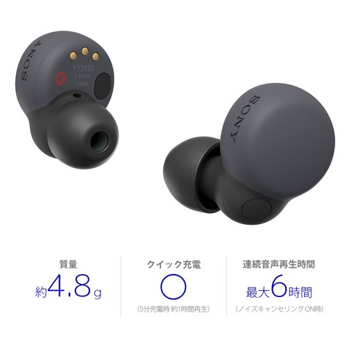 ソニー ワイヤレス イヤホン 左右分離 ノイズキャンセリング IPX4 最大30時間 USB-C LinkBuds S WF-LS900NBC ブラック系_1