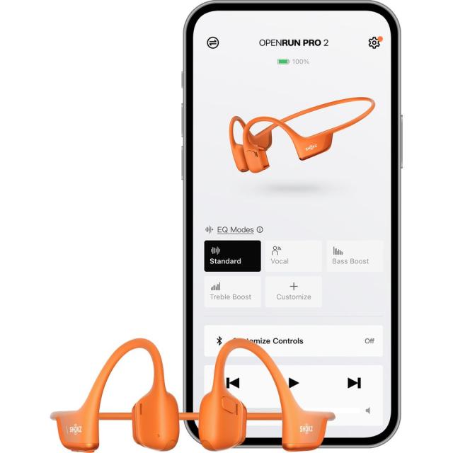 ショックス ワイヤレス 骨伝導イヤホン IP55 最大12時間 USB-C OpenRun Pro2 SKZ-EP-000031 オレンジ系_5