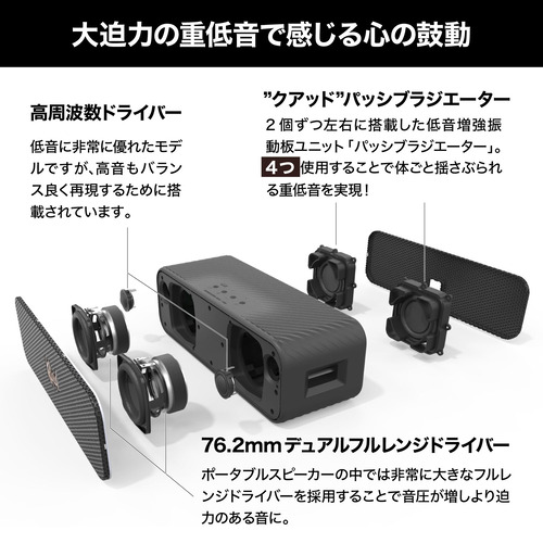 Klipsch av020003-C01 Bluetoothスピーカー デトロイト IP67防水防塵対応 ブラック_6